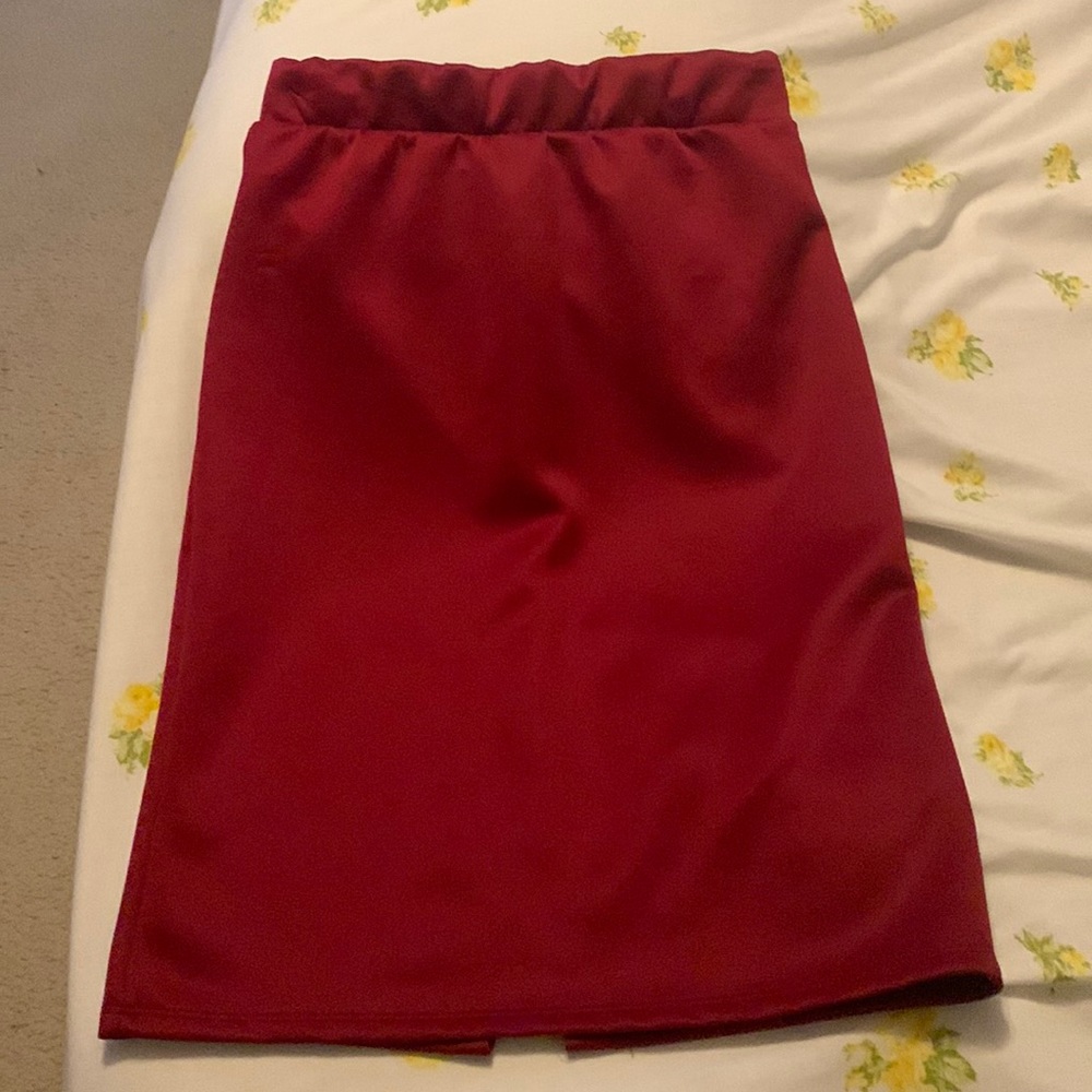 Brick Red Pencil Skirt